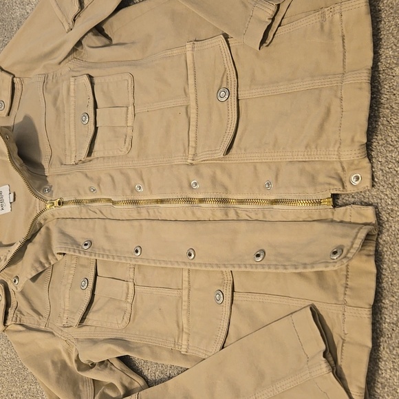 Kensie Light Tan Military Field Jacket with Stand-Up Collar Womens Size Medium - Picture 6 of 7